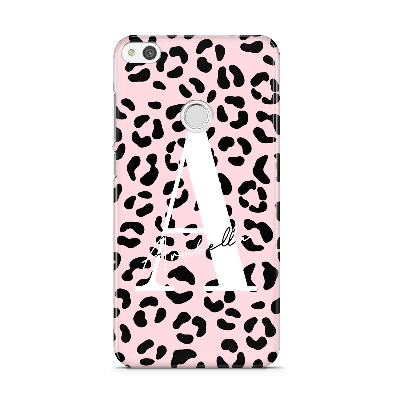 Personalised Leopard Print Pink Black Huawei P8 Lite Case
