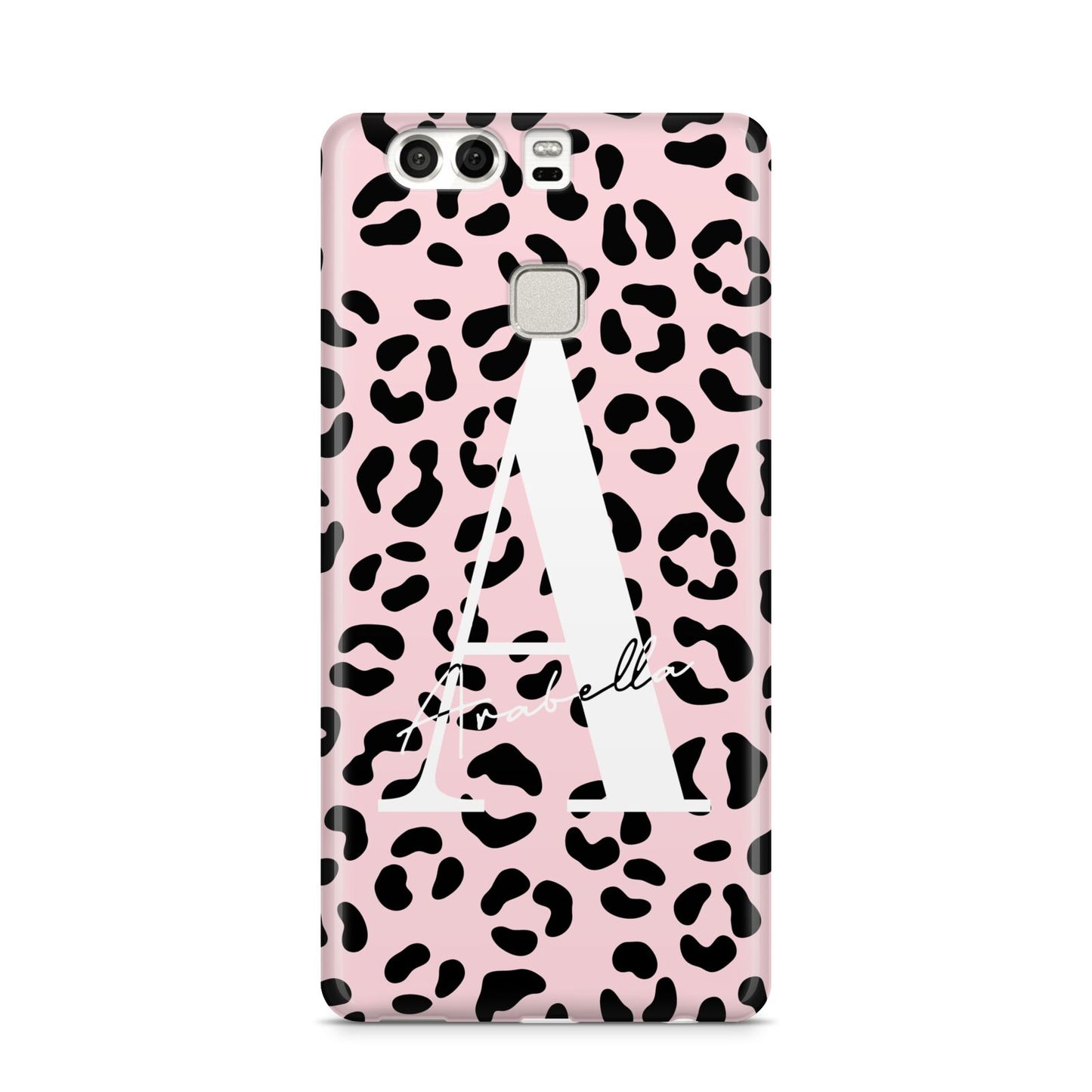 Personalised Leopard Print Pink Black Huawei P9 Case