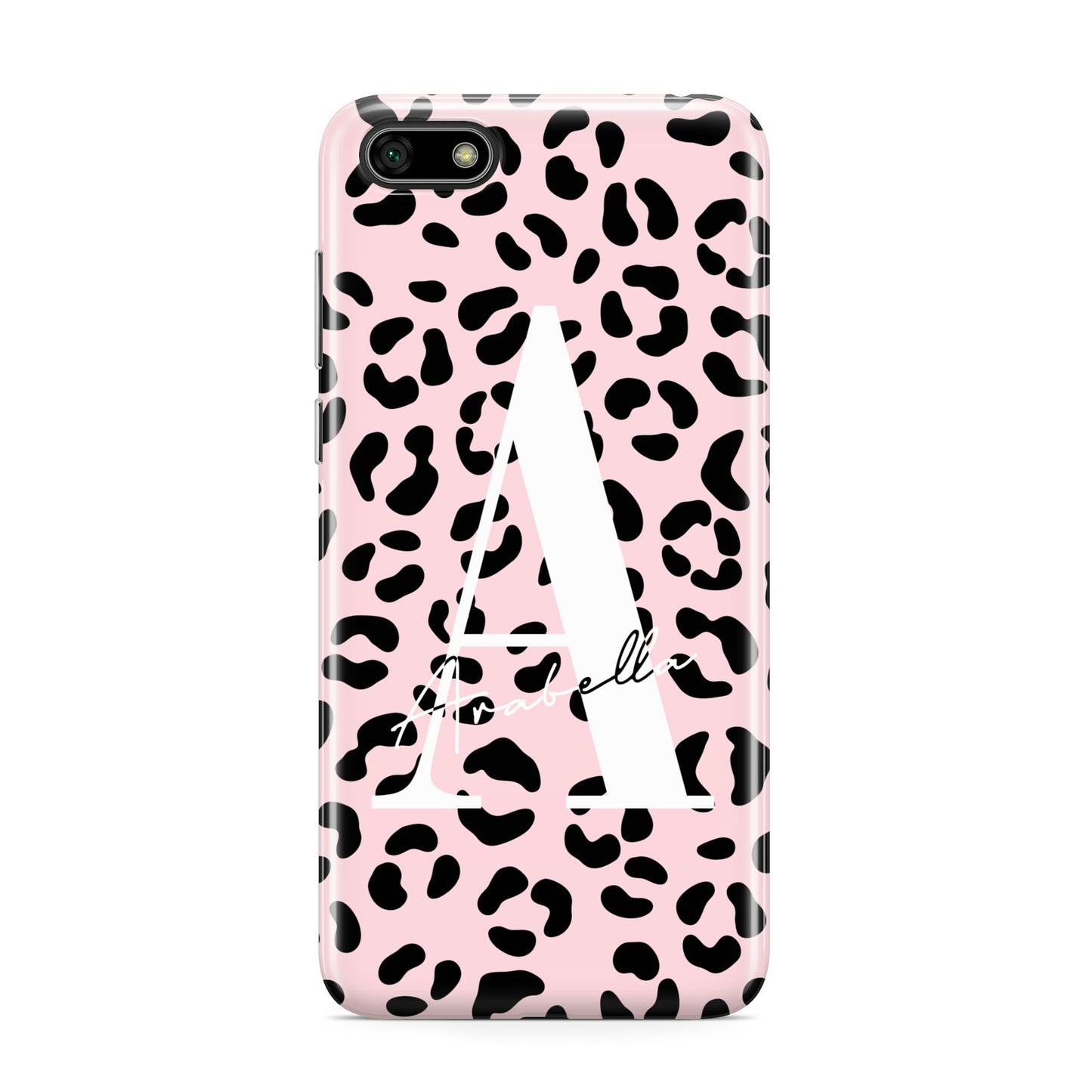 Personalised Leopard Print Pink Black Huawei Y5 Prime 2018 Phone Case
