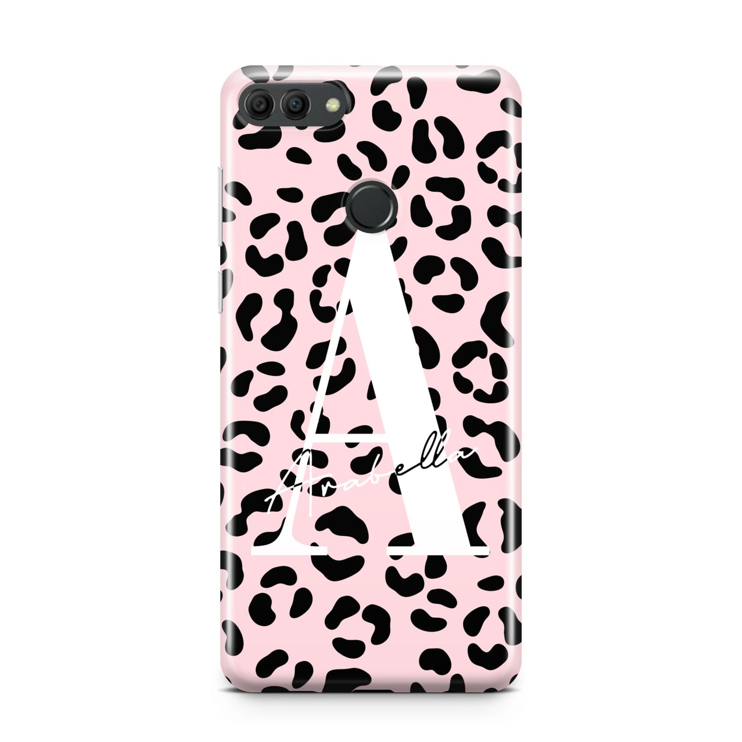 Personalised Leopard Print Pink Black Huawei Y9 2018