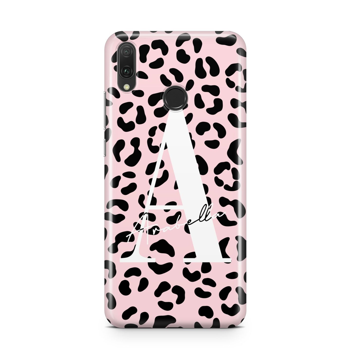 Personalised Leopard Print Pink Black Huawei Y9 2019