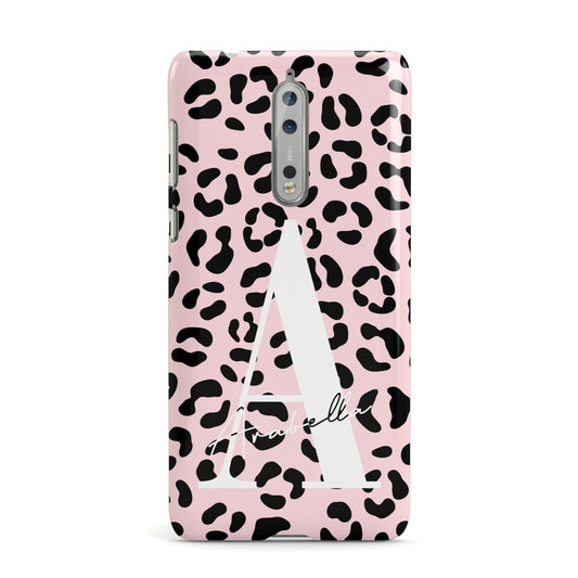 Personalised Leopard Print Pink Black Nokia Case