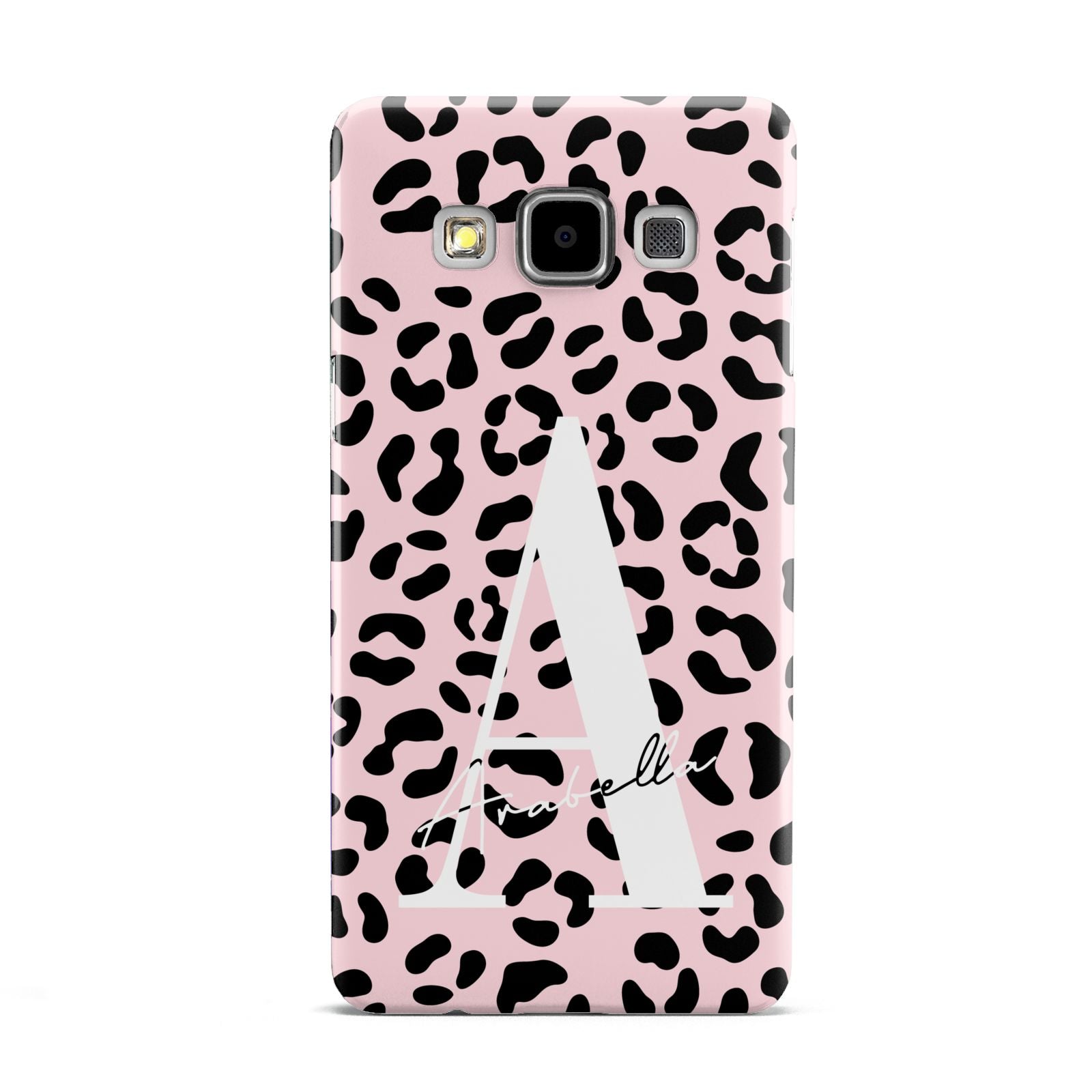Personalised Leopard Print Pink Black Samsung Galaxy A5 Case
