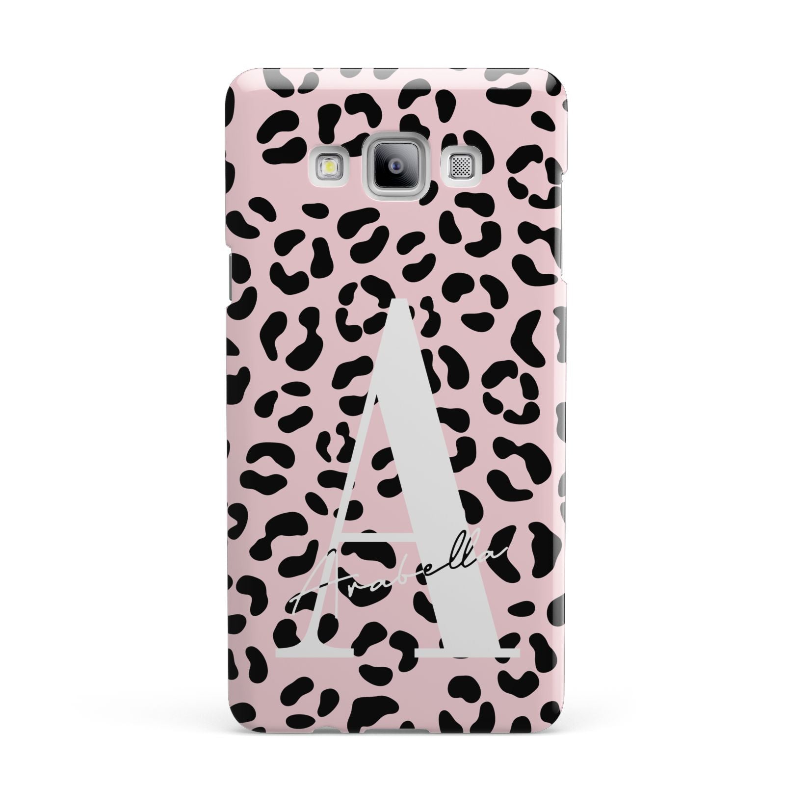 Personalised Leopard Print Pink Black Samsung Galaxy A7 2015 Case