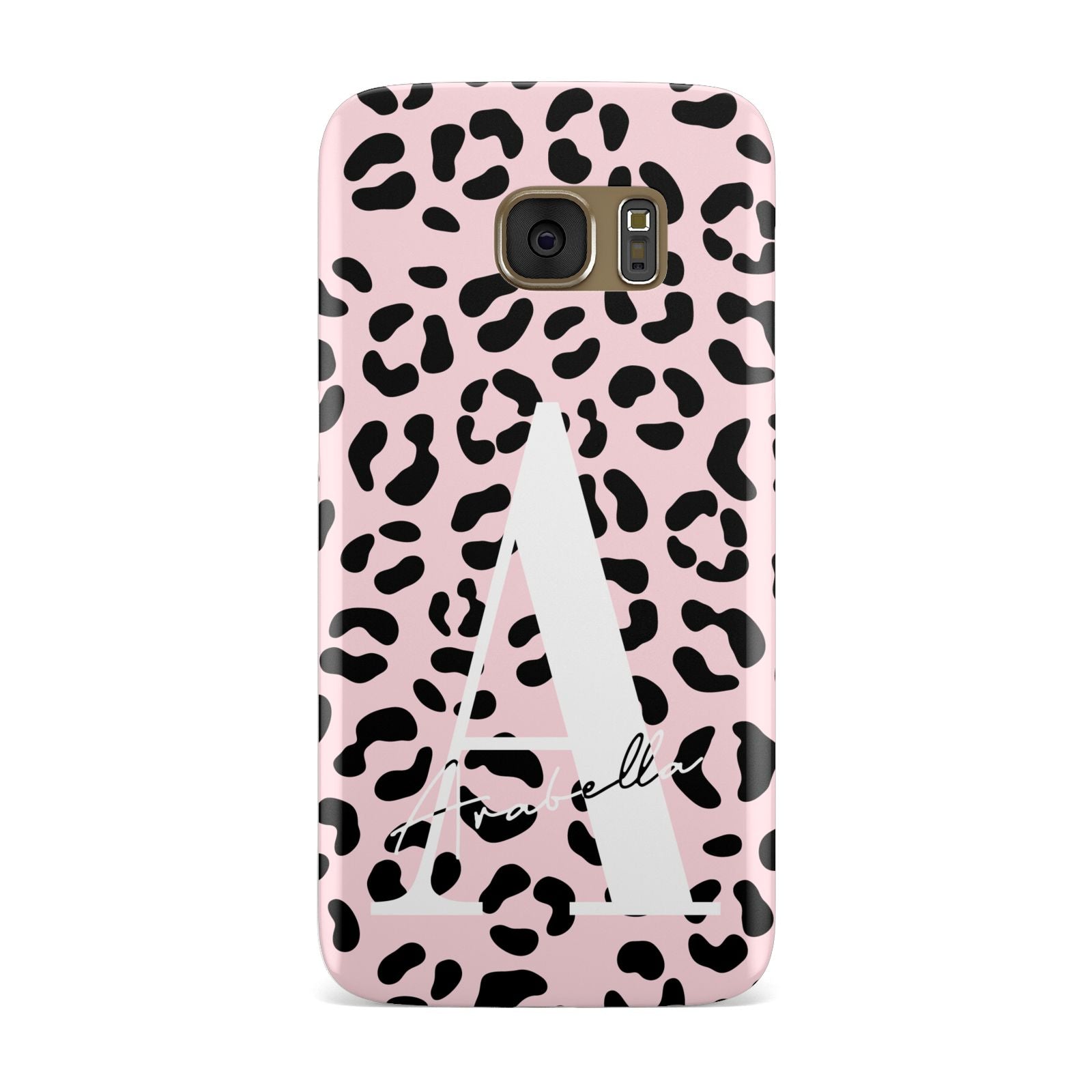 Personalised Leopard Print Pink Black Samsung Galaxy Case