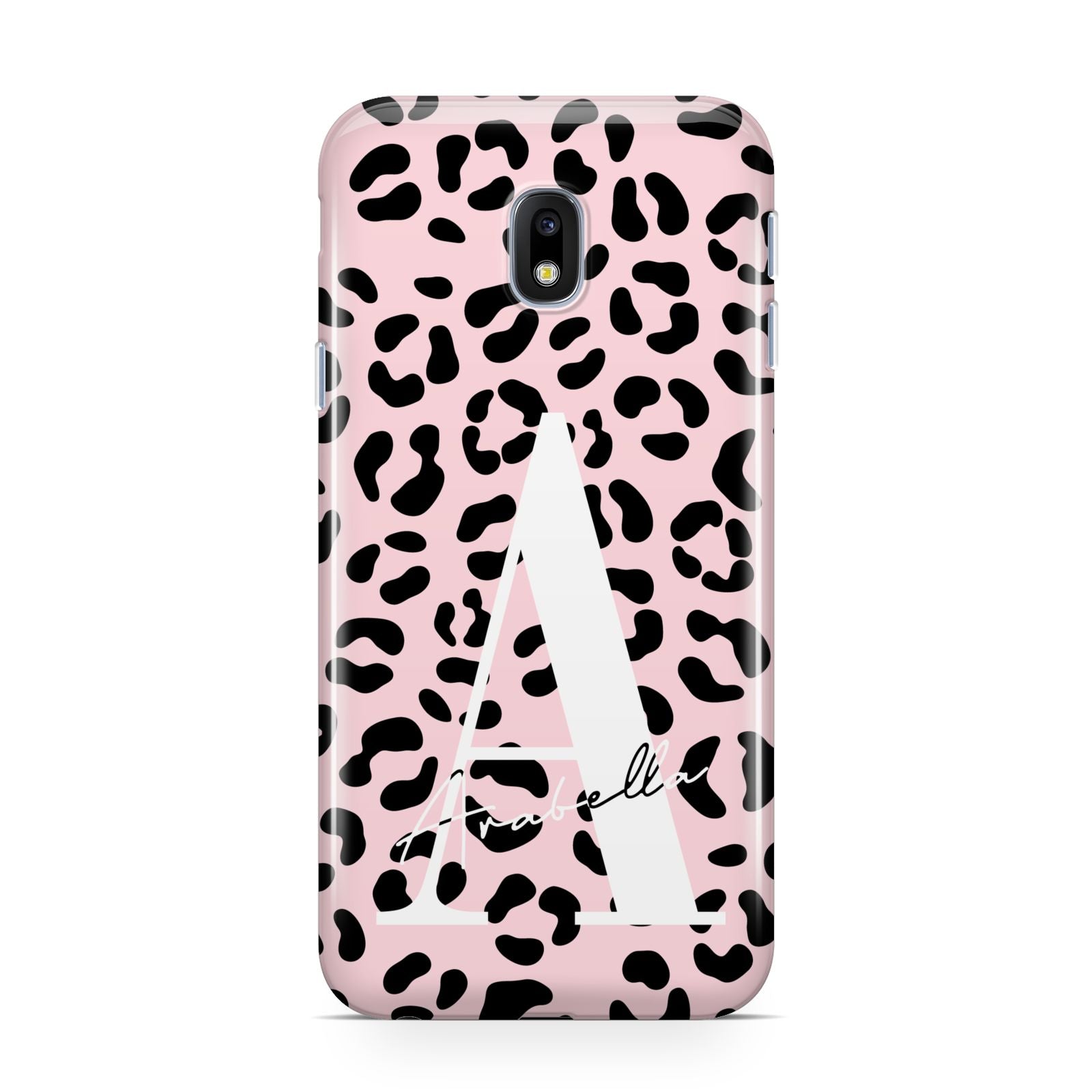 Personalised Leopard Print Pink Black Samsung Galaxy J3 2017 Case