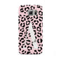 Personalised Leopard Print Pink Black Samsung Galaxy S6 Case
