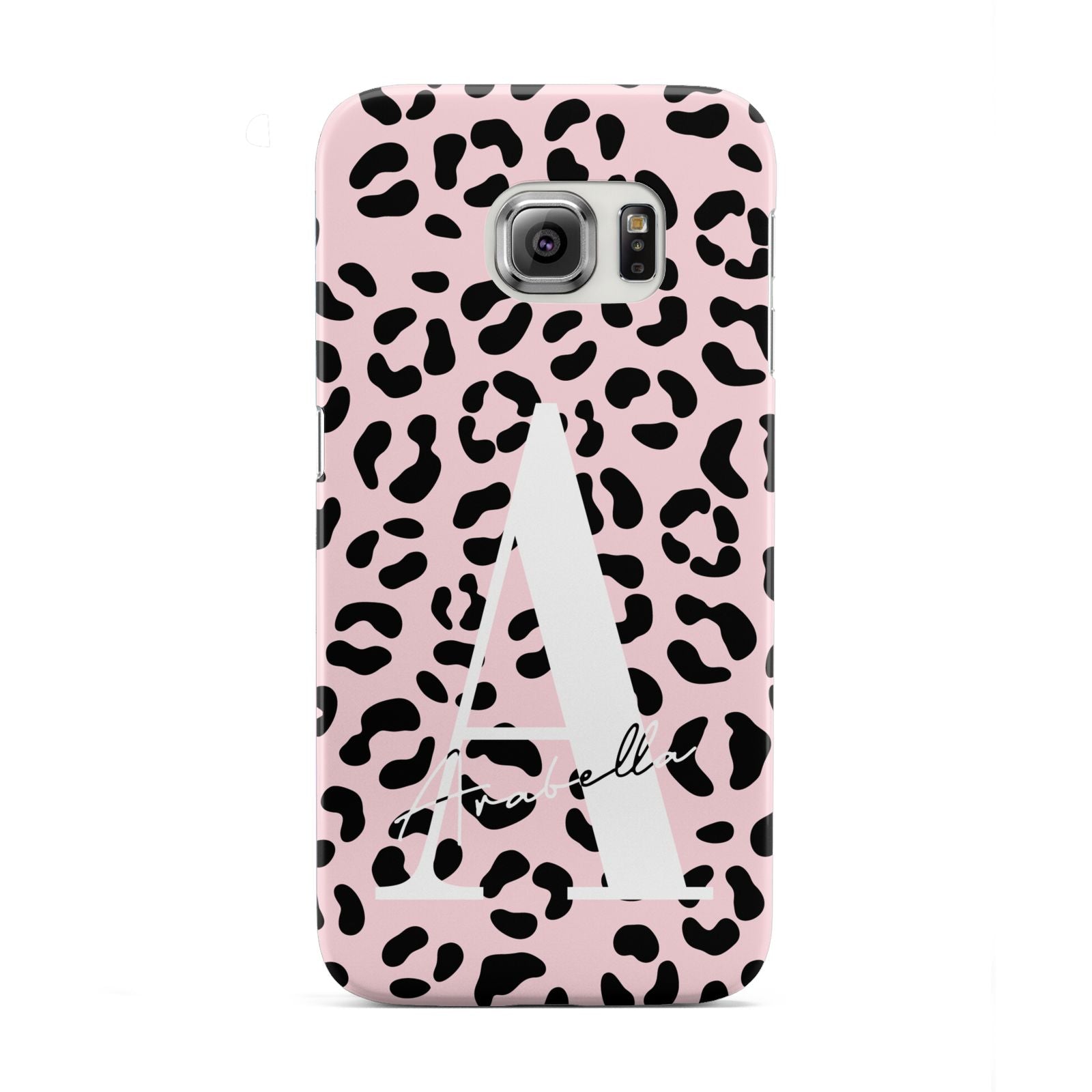 Personalised Leopard Print Pink Black Samsung Galaxy S6 Edge Case