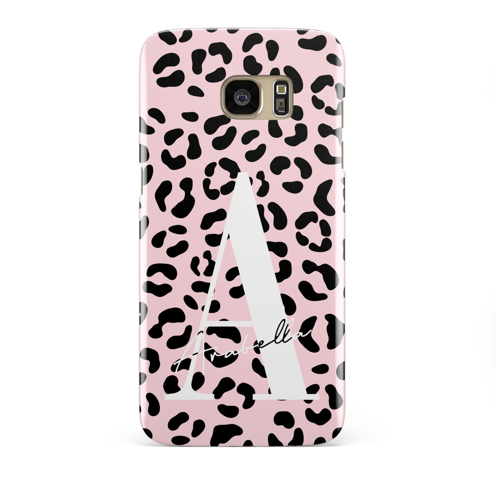 Personalised Leopard Print Pink Black Samsung Galaxy S7 Edge Case