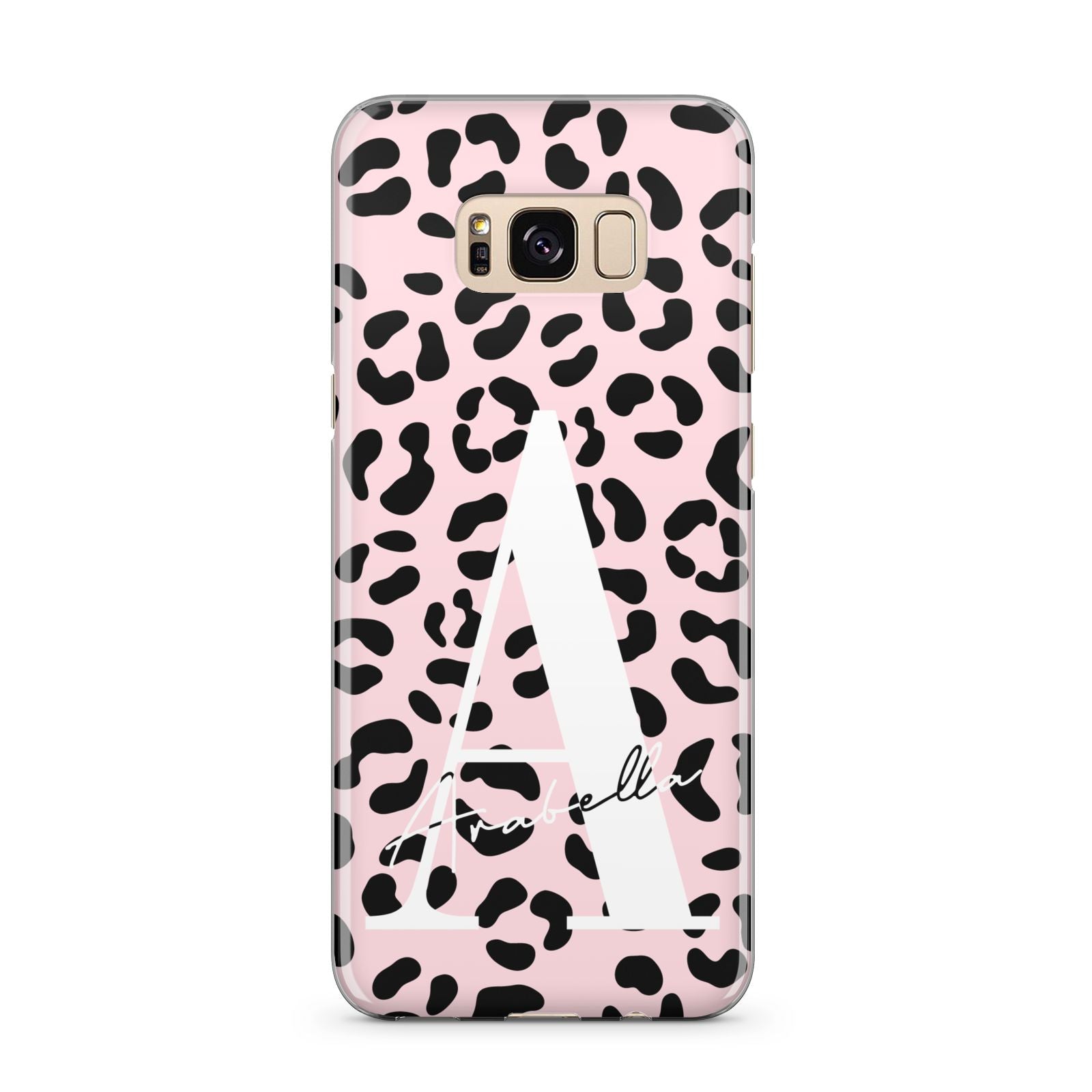 Personalised Leopard Print Pink Black Samsung Galaxy S8 Plus Case