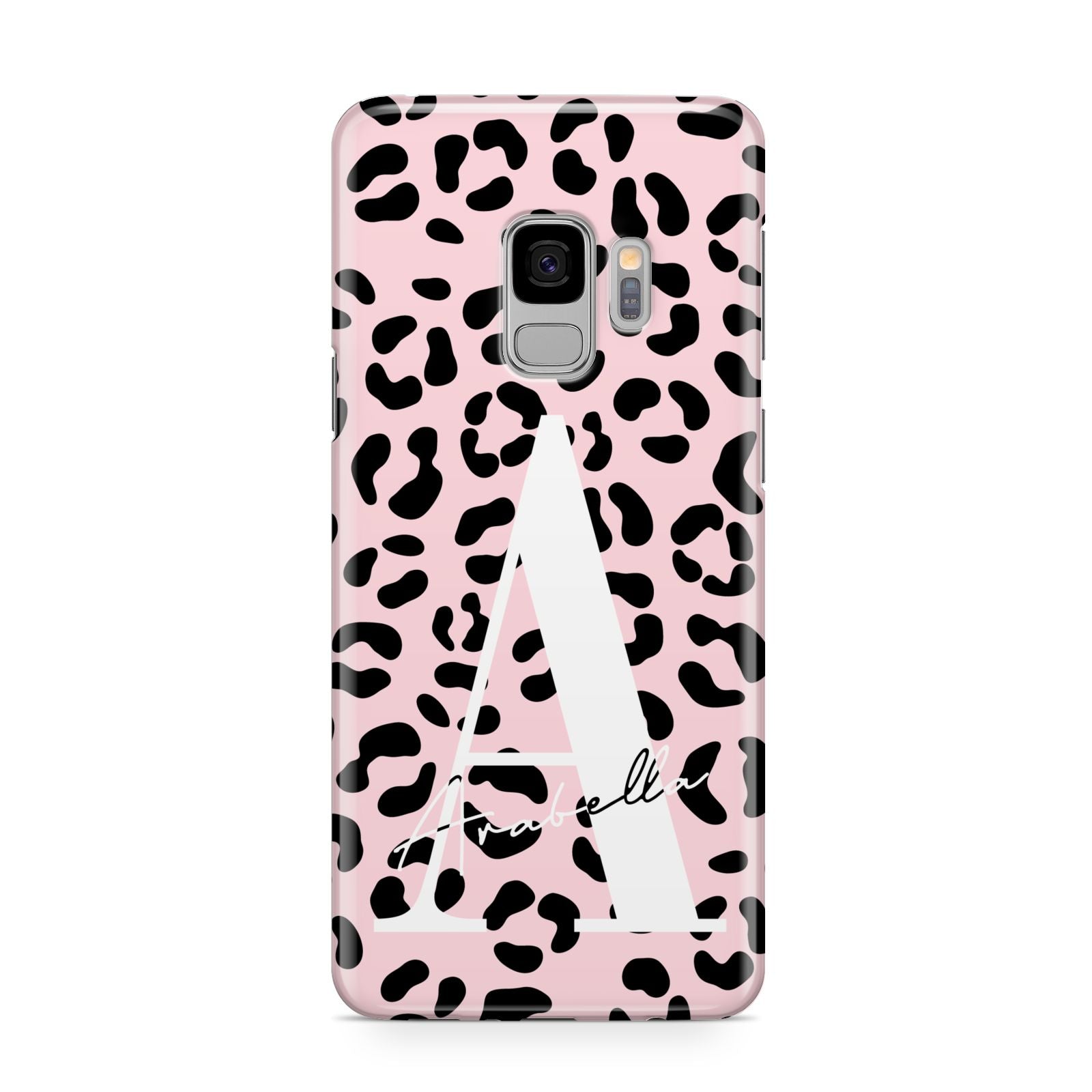Personalised Leopard Print Pink Black Samsung Galaxy S9 Case