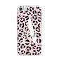 Personalised Leopard Print Pink Black iPhone 7 Bumper Case on Silver iPhone