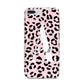 Personalised Leopard Print Pink Black iPhone 7 Plus Bumper Case on Silver iPhone