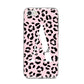 Personalised Leopard Print Pink Black iPhone 8 Bumper Case on Silver iPhone