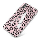 Personalised Leopard Print Pink Black iPhone X Bumper Case on Silver iPhone