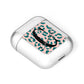 Personalised Leopard Print Pink Green AirPods Case Laid Flat