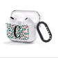Personalised Leopard Print Pink Green AirPods Clear Case 3rd Gen Side Image