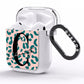 Personalised Leopard Print Pink Green AirPods Clear Case Side Image
