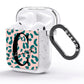 Personalised Leopard Print Pink Green AirPods Glitter Case Side Image