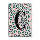 Personalised Leopard Print Pink Green Apple iPad Grey Case