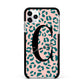Personalised Leopard Print Pink Green Apple iPhone 11 Pro Max in Silver with Black Impact Case