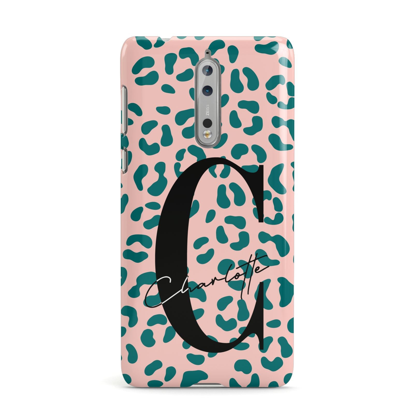 Personalised Leopard Print Pink Green Nokia Case