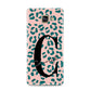 Personalised Leopard Print Pink Green Samsung Galaxy A3 2016 Case on gold phone