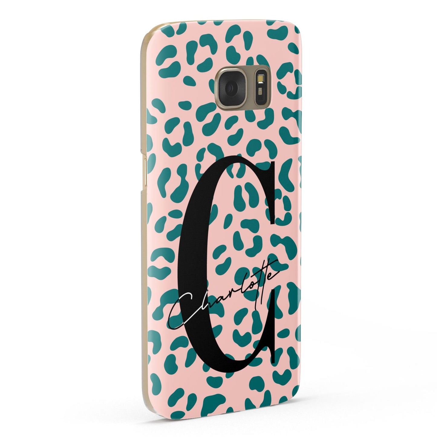 Personalised Leopard Print Pink Green Samsung Galaxy Case Fourty Five Degrees