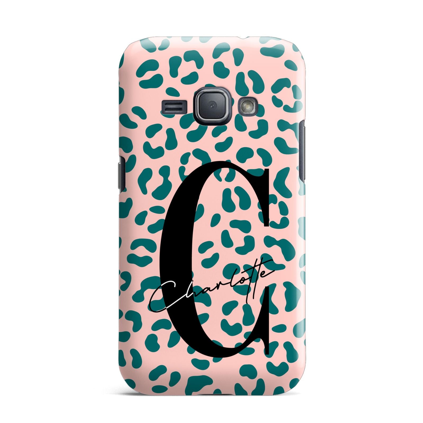 Personalised Leopard Print Pink Green Samsung Galaxy J1 2016 Case