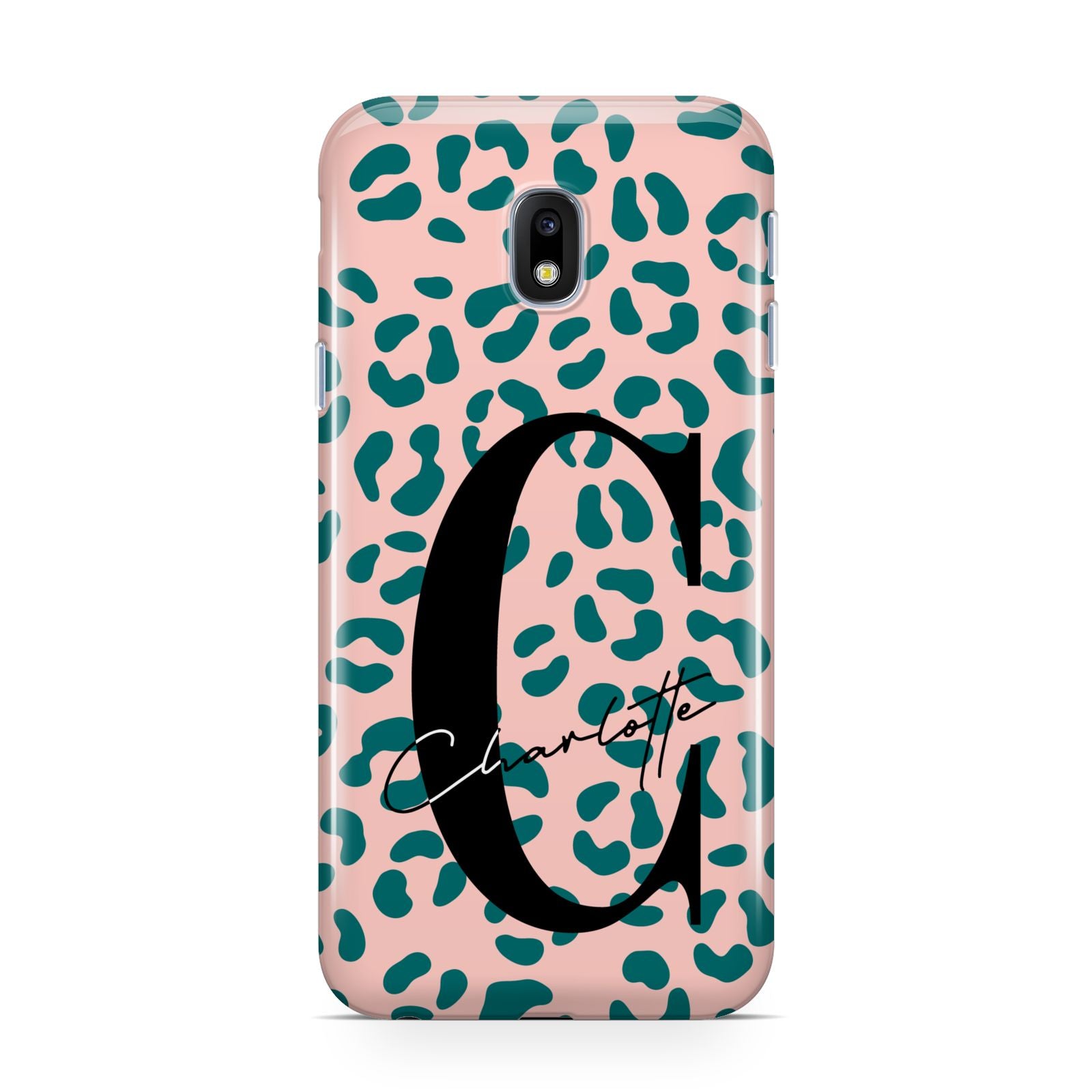 Personalised Leopard Print Pink Green Samsung Galaxy J3 2017 Case