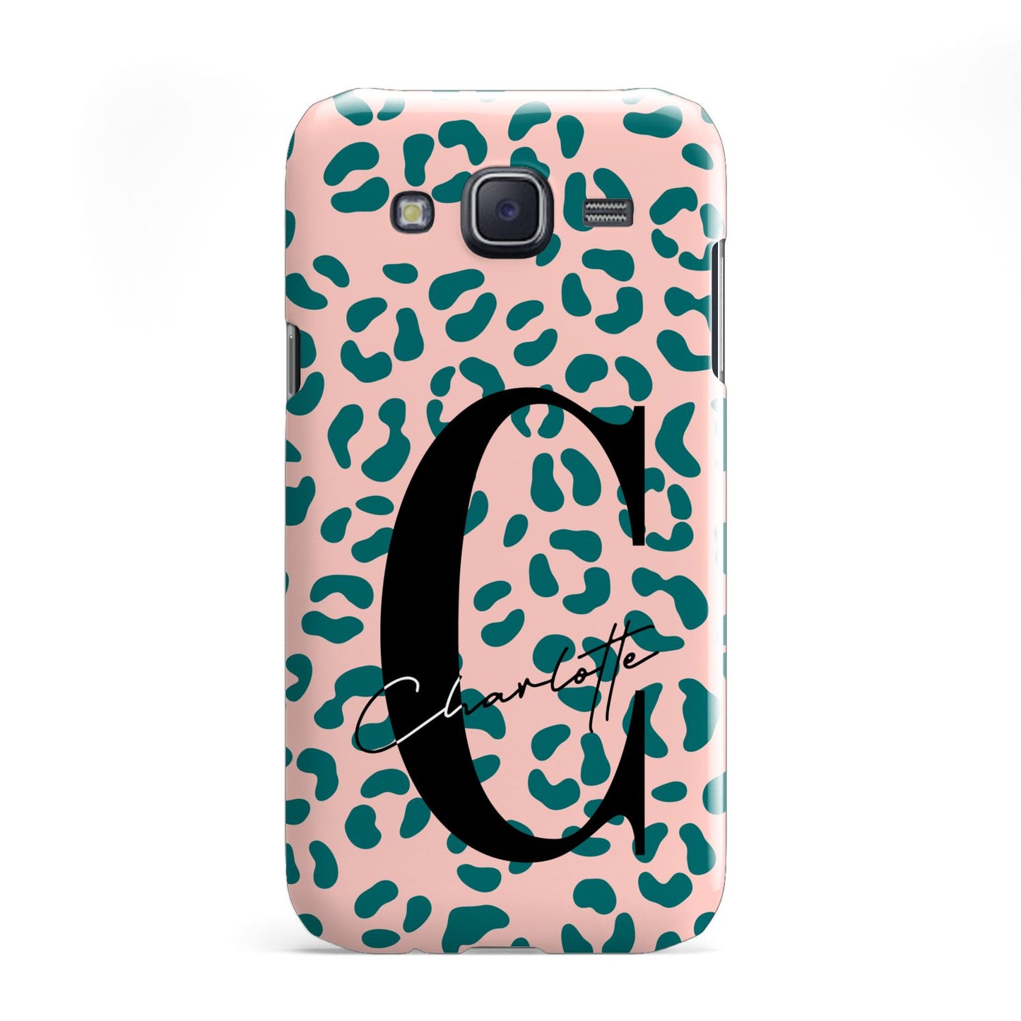 Personalised Leopard Print Pink Green Samsung Galaxy J5 Case