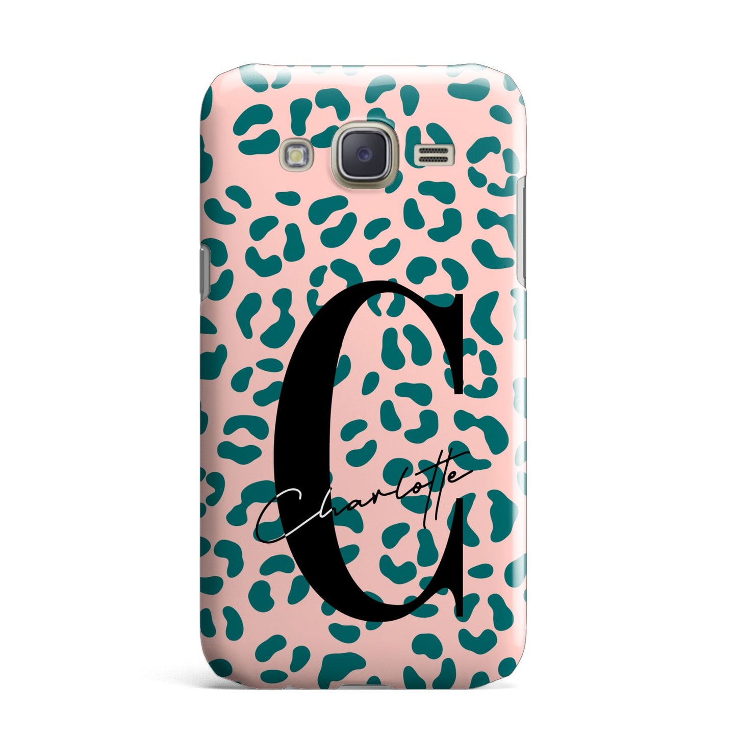 Personalised Leopard Print Pink Green Samsung Galaxy J7 Case