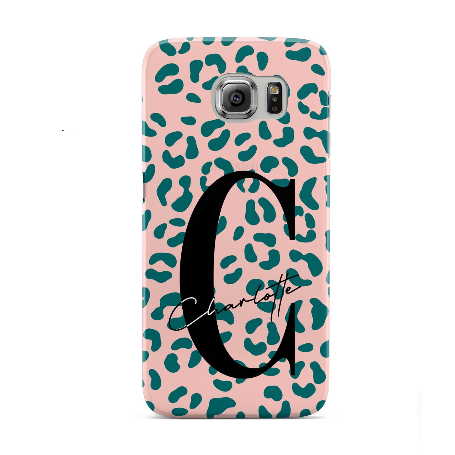 Personalised Leopard Print Pink Green Samsung Galaxy S6 Case