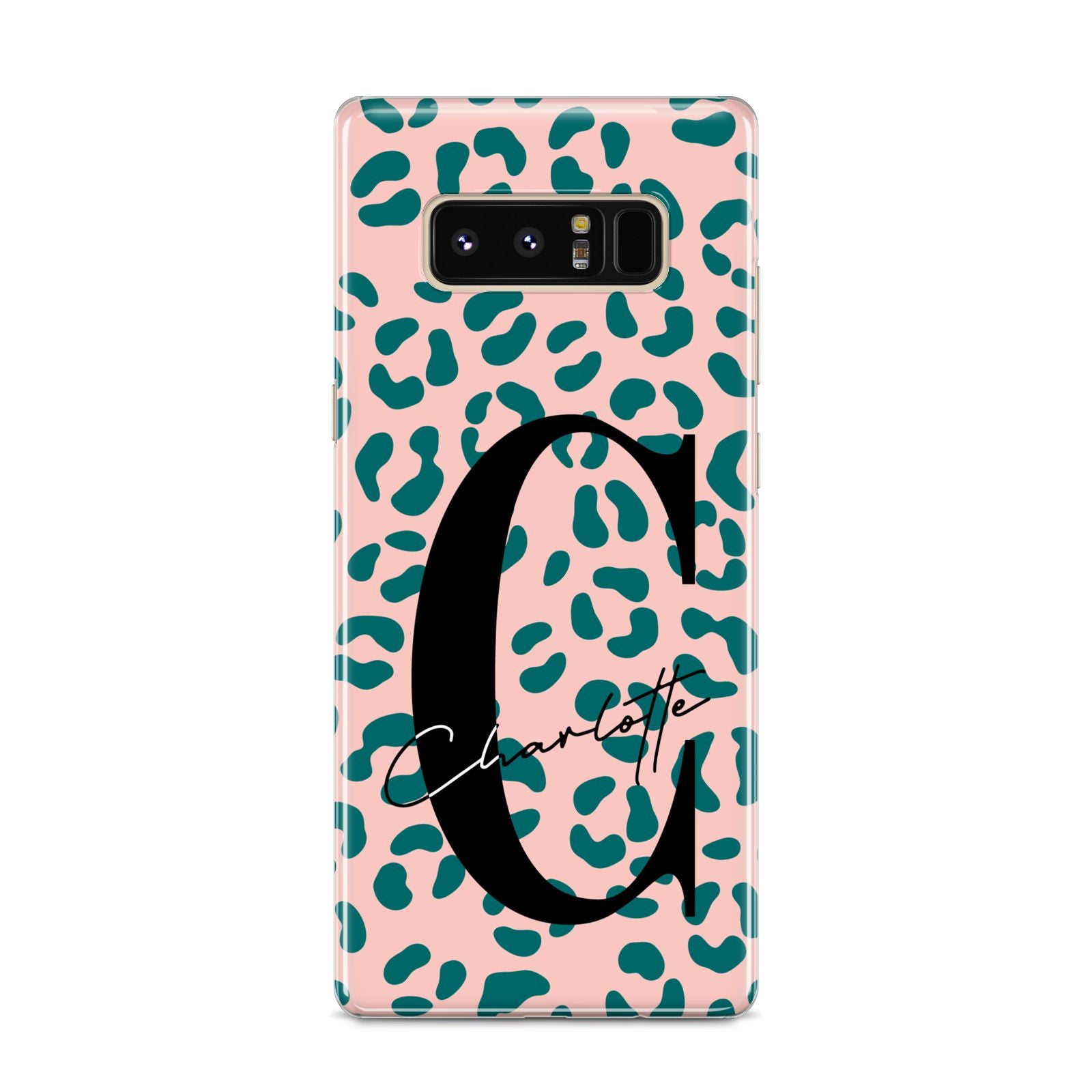 Personalised Leopard Print Pink Green Samsung Galaxy S8 Case