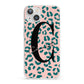 Personalised Leopard Print Pink Green iPhone 13 Clear Bumper Case