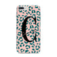 Personalised Leopard Print Pink Green iPhone 7 Plus Bumper Case on Silver iPhone