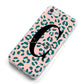 Personalised Leopard Print Pink Green iPhone 8 Bumper Case on Silver iPhone Alternative Image