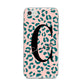 Personalised Leopard Print Pink Green iPhone 8 Bumper Case on Silver iPhone