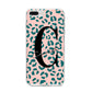Personalised Leopard Print Pink Green iPhone 8 Plus Bumper Case on Silver iPhone