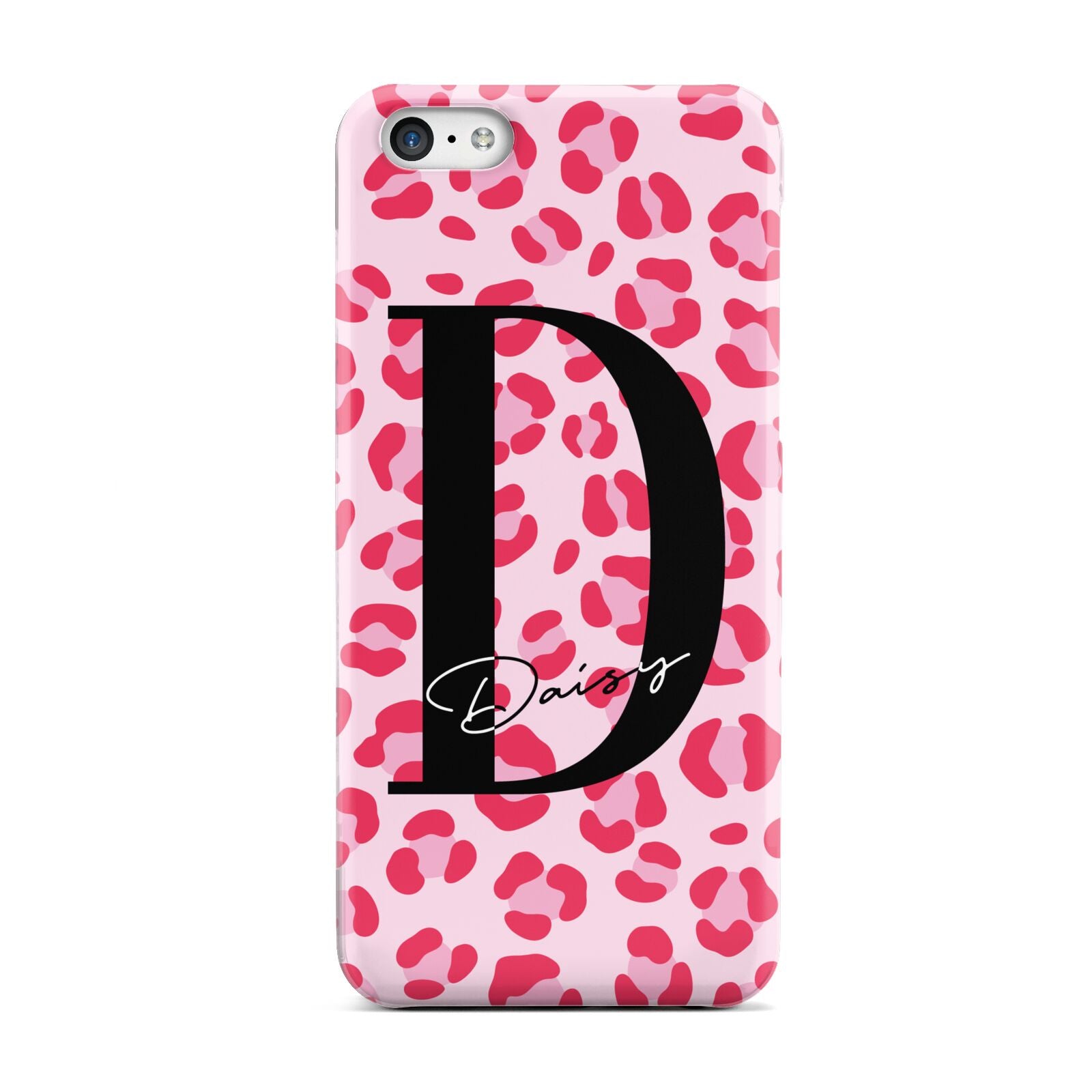 Personalised Leopard Print Pink Red Apple iPhone 5c Case