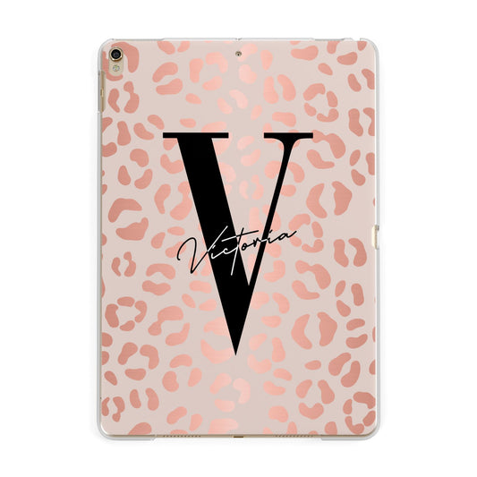 Personalised Leopard Print Rose Gold Apple iPad Gold Case