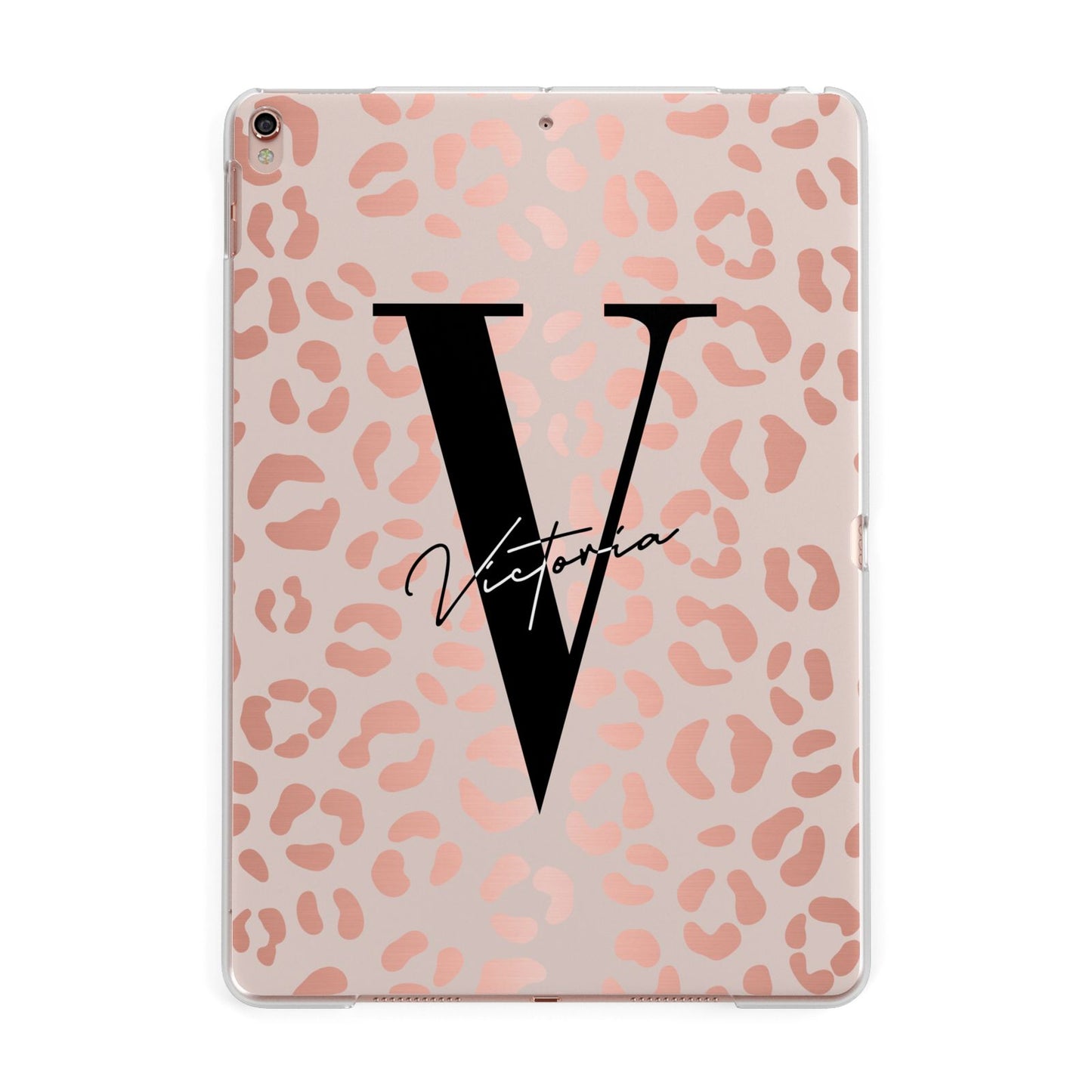 Personalised Leopard Print Rose Gold Apple iPad Rose Gold Case