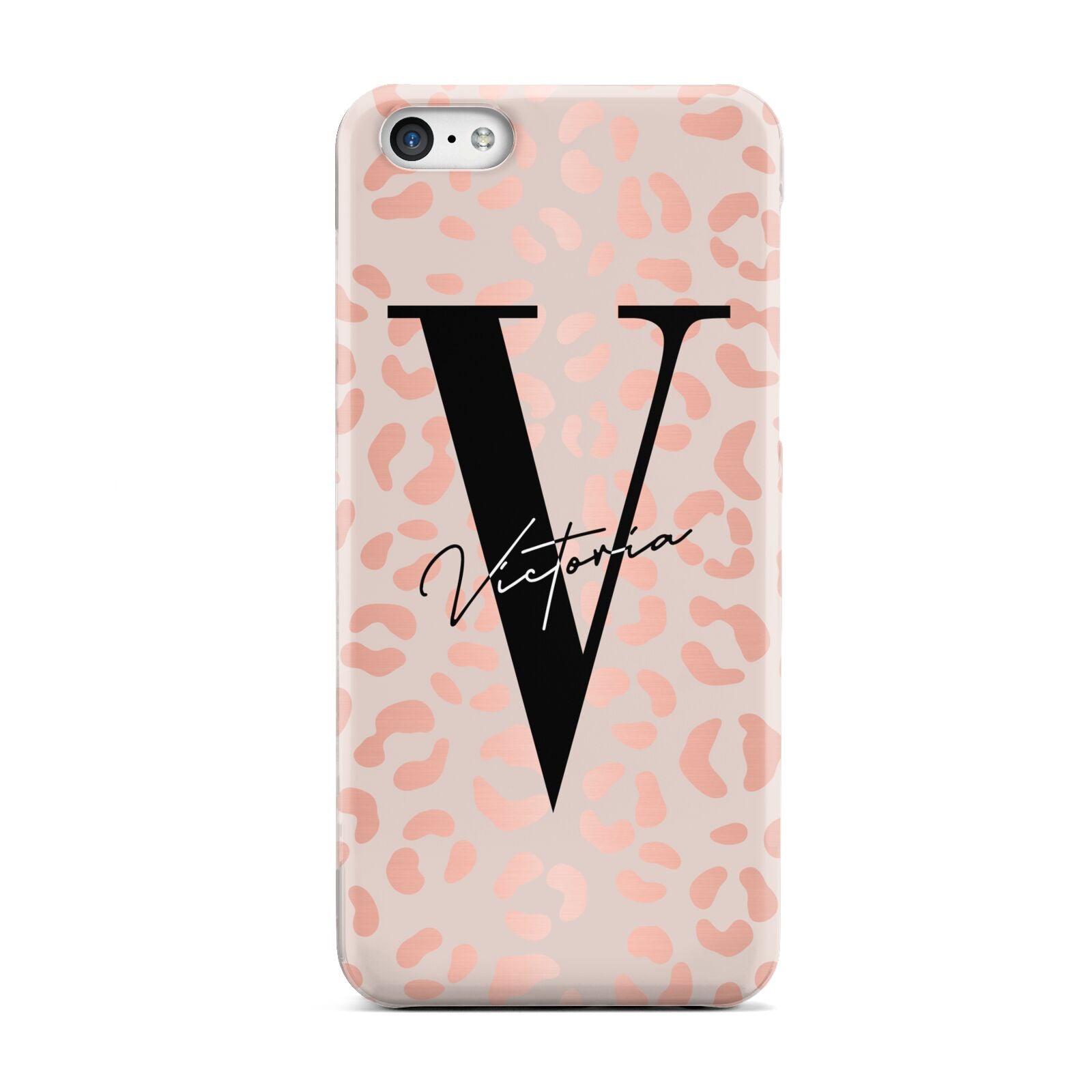 Personalised Leopard Print Rose Gold Apple iPhone 5c Case