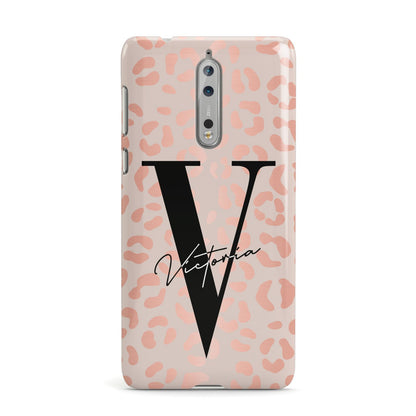 Personalised Leopard Print Rose Gold Nokia Case