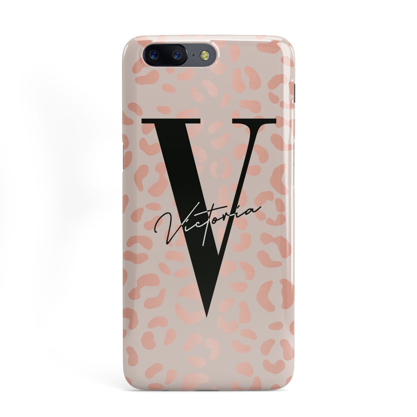 Personalised Leopard Print Rose Gold OnePlus Case