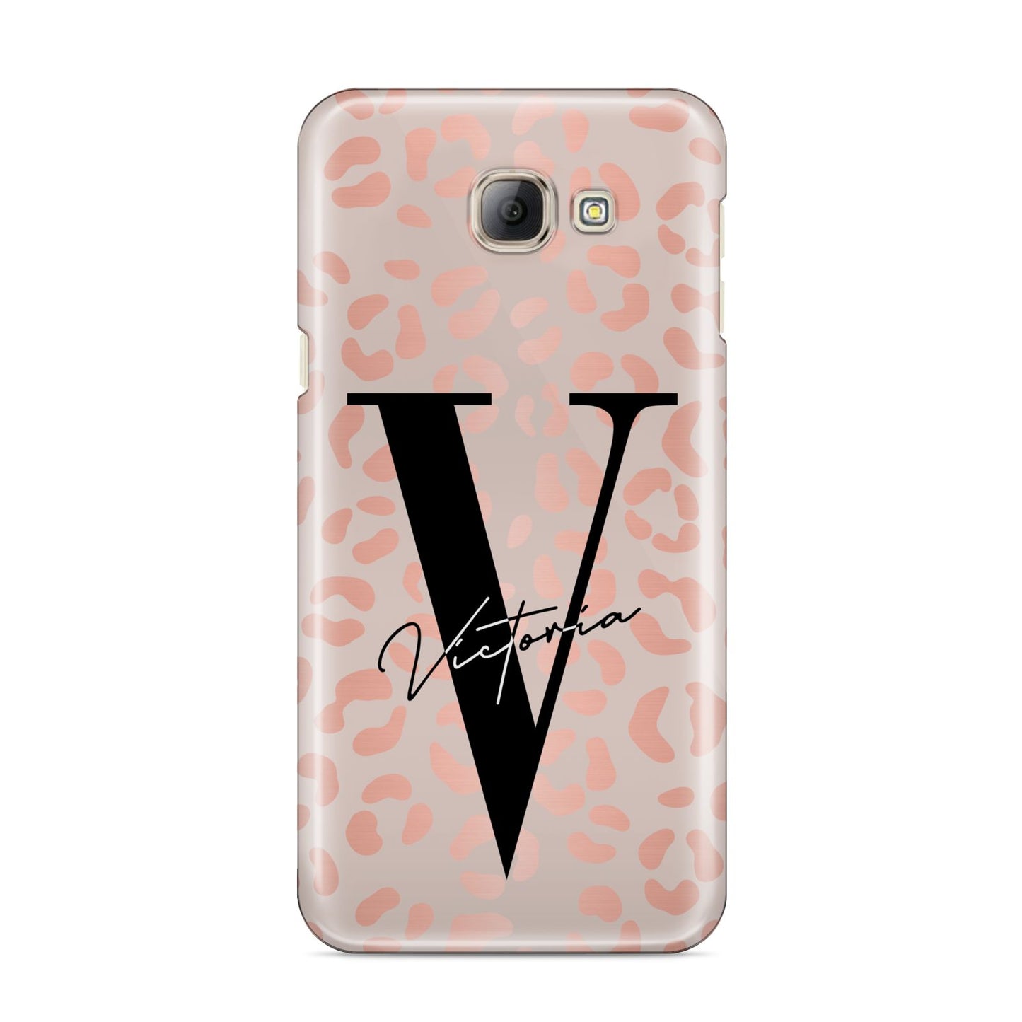 Personalised Leopard Print Rose Gold Samsung Galaxy A8 2016 Case
