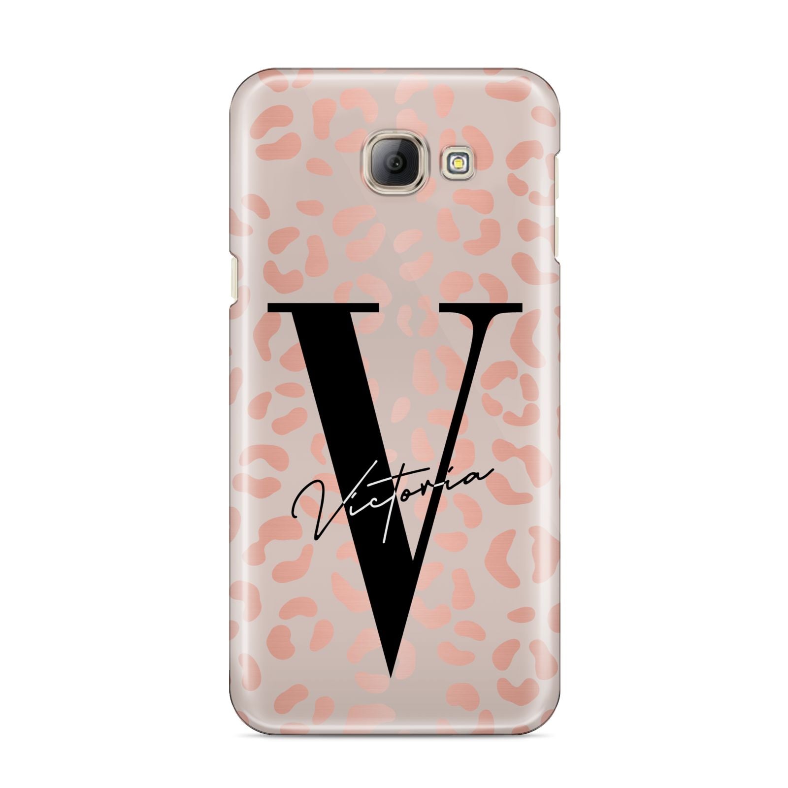 Personalised Leopard Print Rose Gold Samsung Galaxy A8 2016 Case