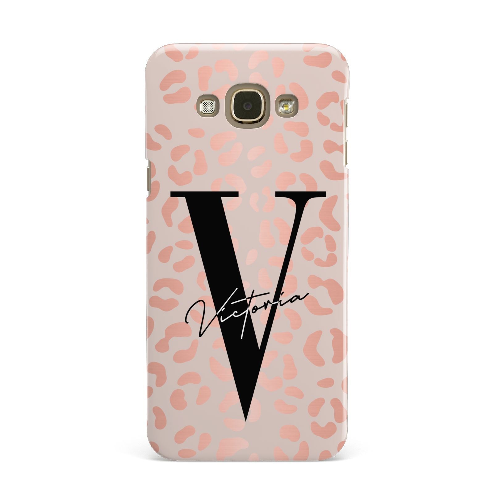 Personalised Leopard Print Rose Gold Samsung Galaxy A8 Case