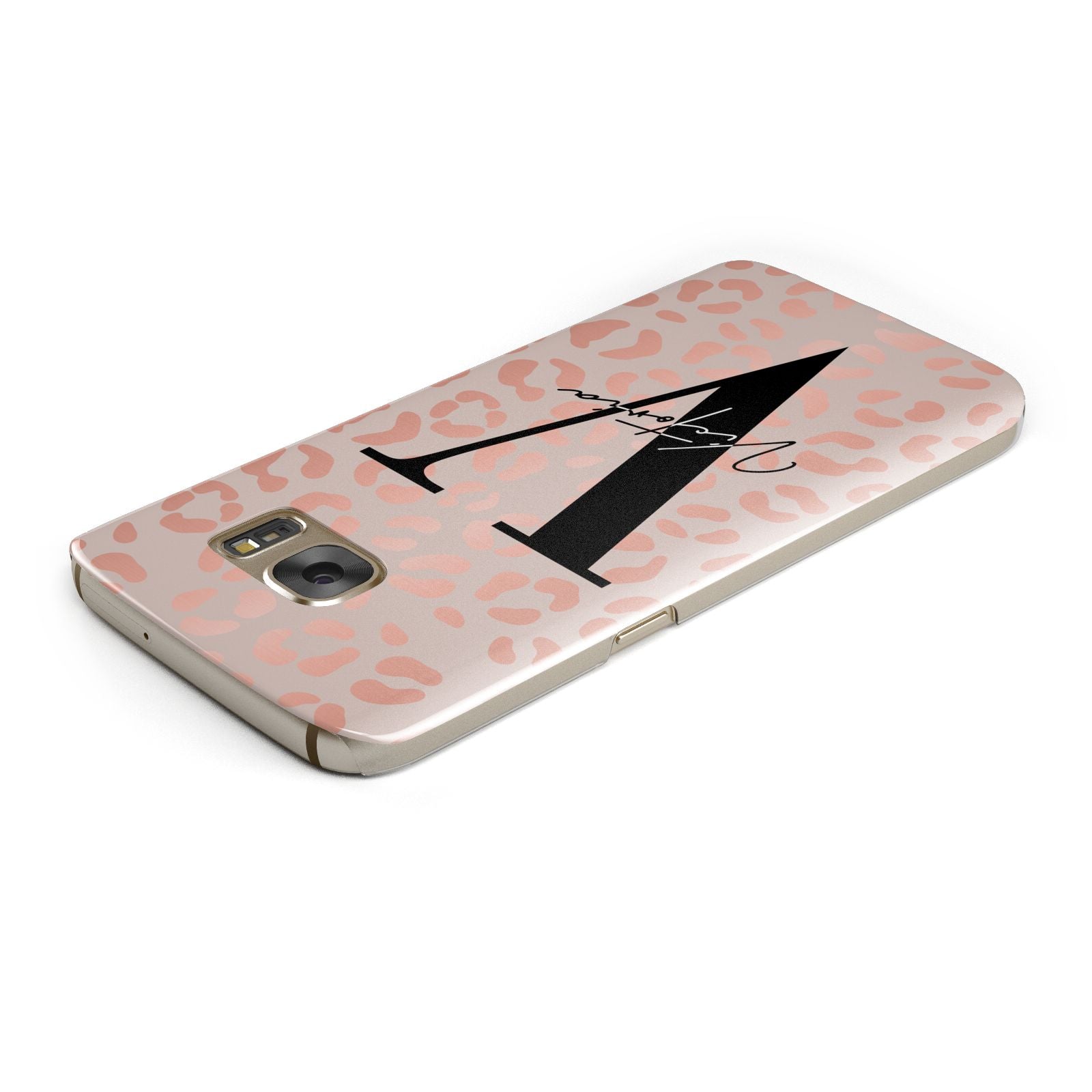 Personalised Leopard Print Rose Gold Samsung Galaxy Case Top Cutout