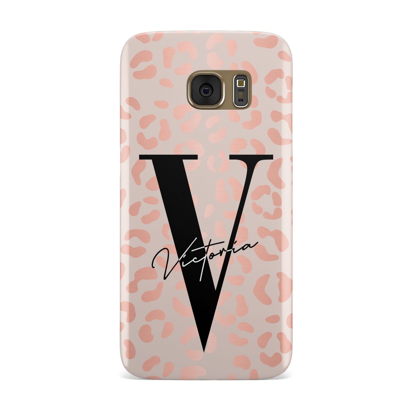 Personalised Leopard Print Rose Gold Samsung Galaxy Case